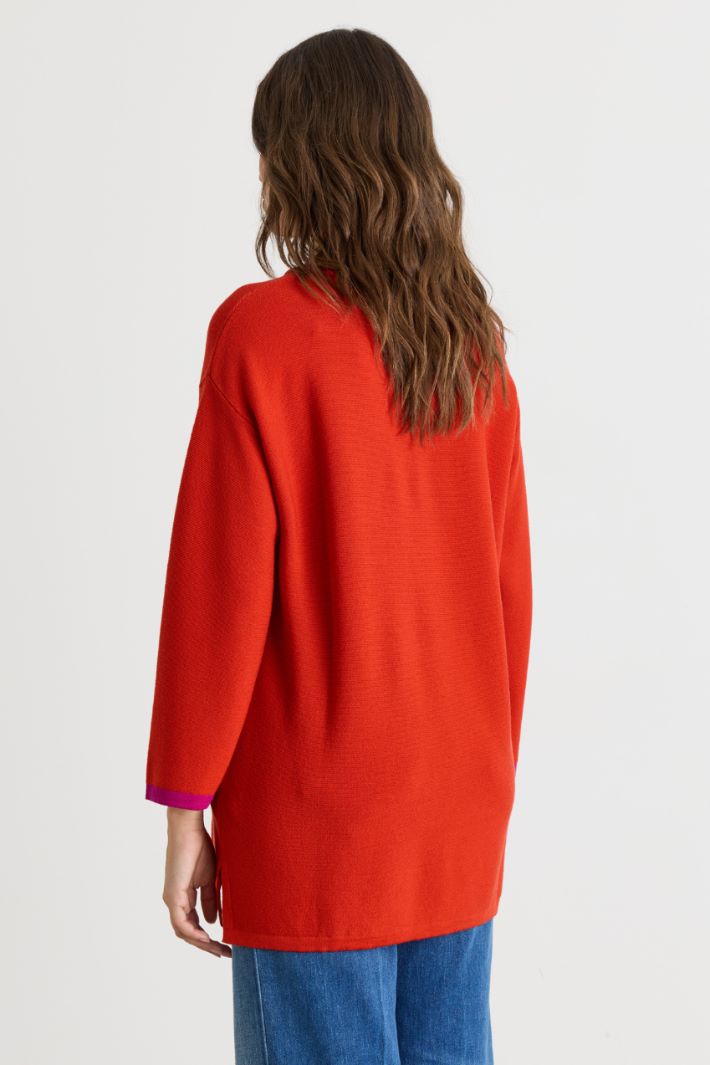 Contrast-trim jumper - RED - Intrend - 4