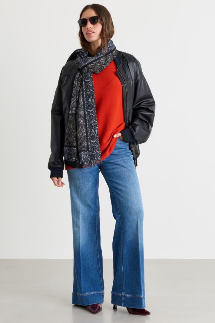 Contrast-trim jumper - RED - Intrend