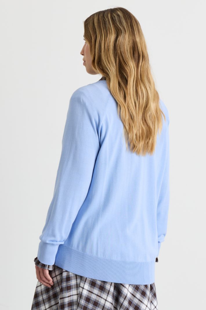 V-neck Jumper - LIGHT BLUE - Intrend - 4