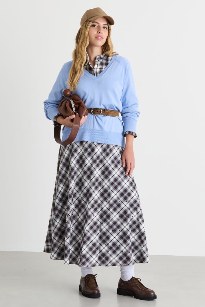 V-neck Jumper - LIGHT BLUE - Intrend
