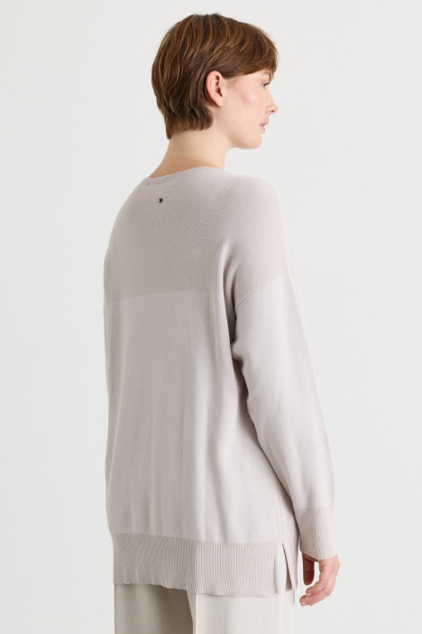 Maglia in misto cotone con spacchi