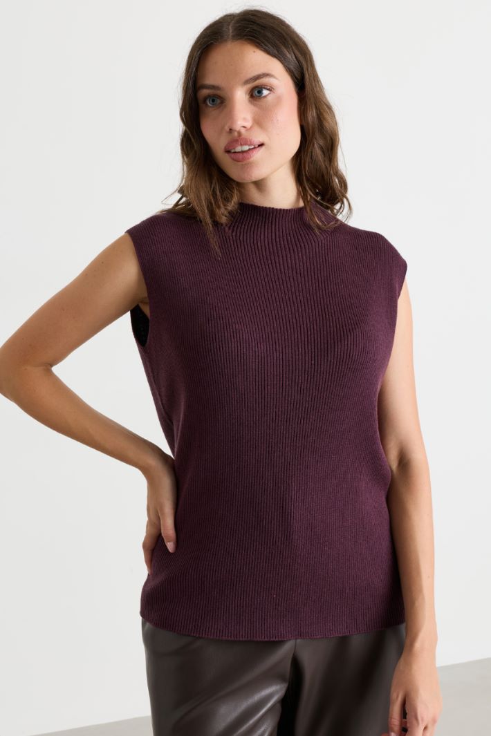 Ribbed jumper - VIOLET - Intrend - 2