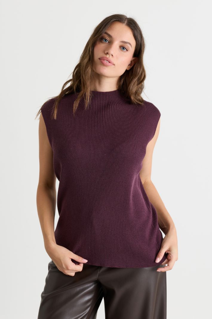 Ribbed jumper - VIOLET - Intrend - 3