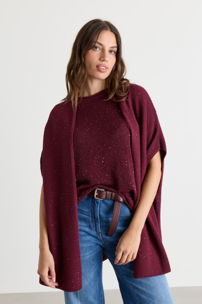 Sequinned Jumper - BORDEAUX - Intrend - 2