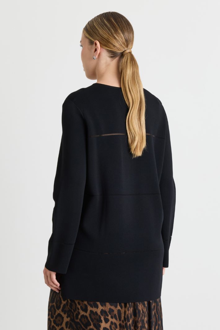 Pull à empiècements rayés - NOIR - Intrend - 4