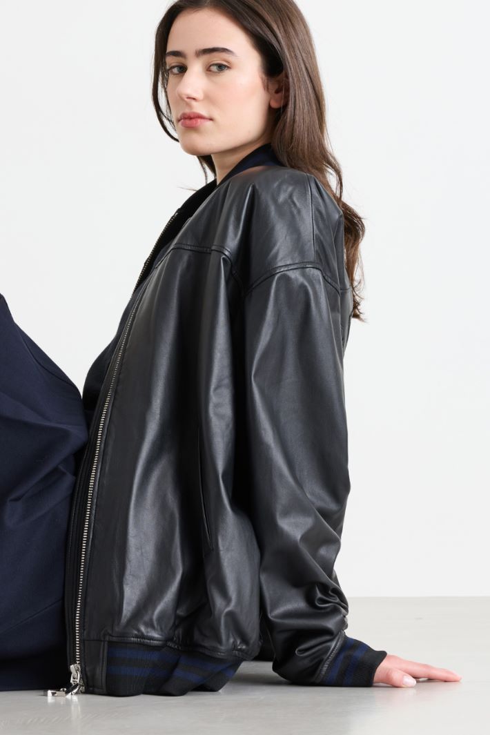 Cazadora bomber oversize - NEGRO - Intrend - 3