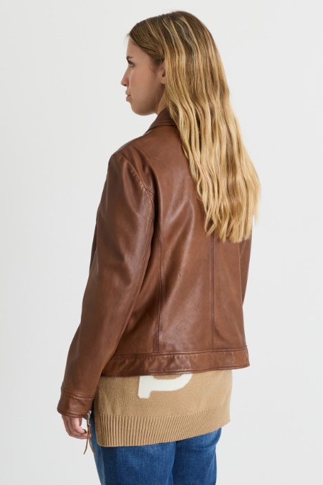 Chaqueta motera de piel
