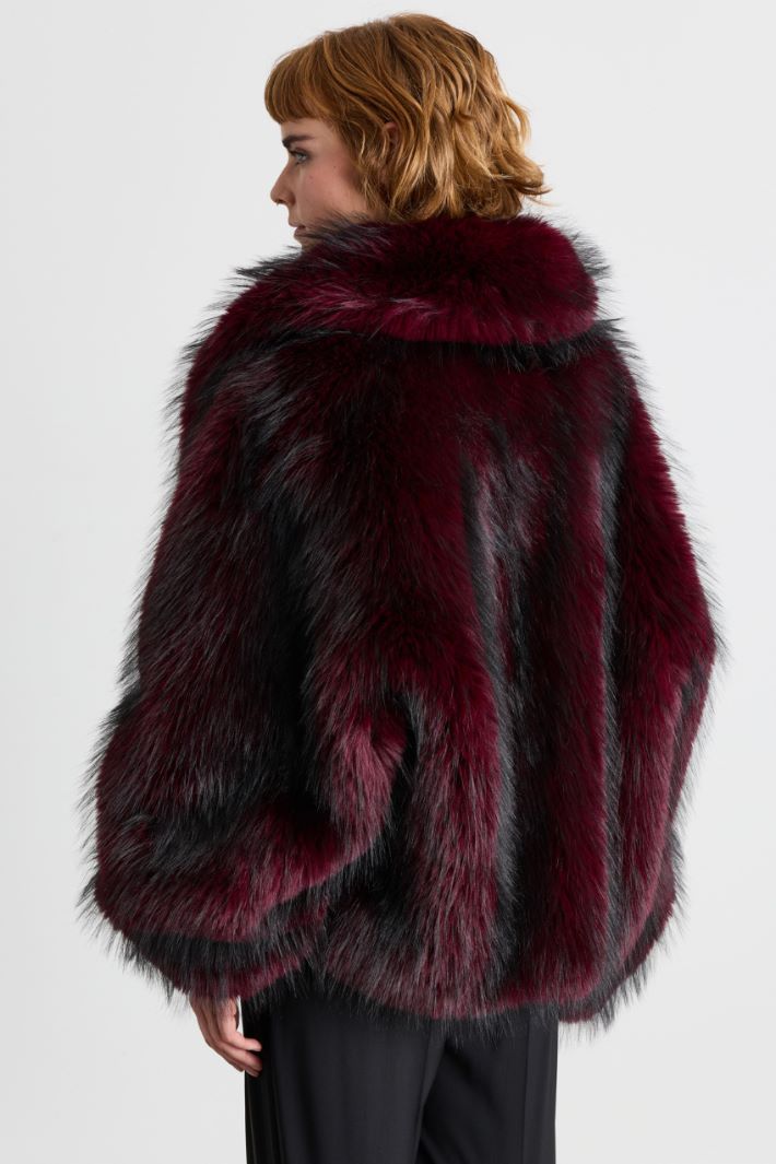 Jacket with Oversized Lapels - BORDEAUX - Intrend - 4