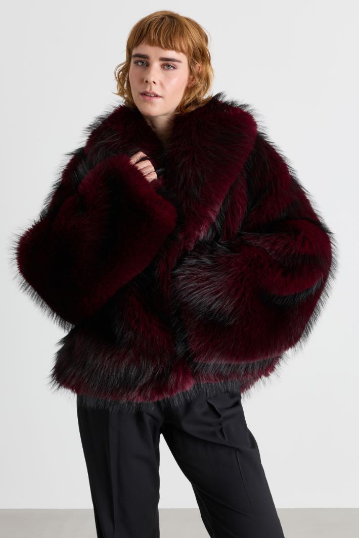 Jacket with Oversized Lapels - BORDEAUX - Intrend - 2