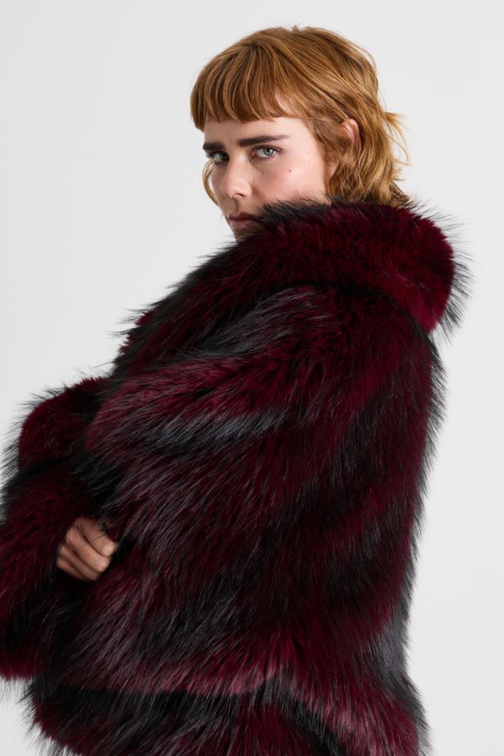 Jacket with Oversized Lapels - BORDEAUX - Intrend - 3