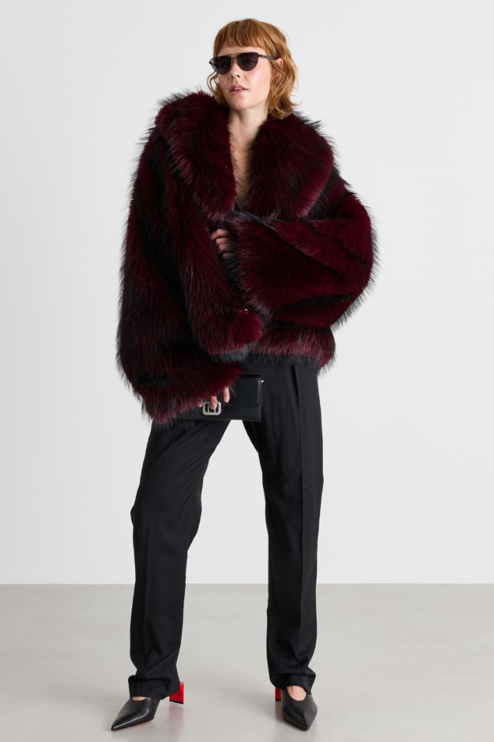 Jacket with Oversized Lapels - BORDEAUX - Intrend