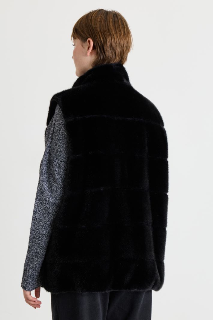 Gilet reversibile effetto trapuntato - NERO - Intrend - 5