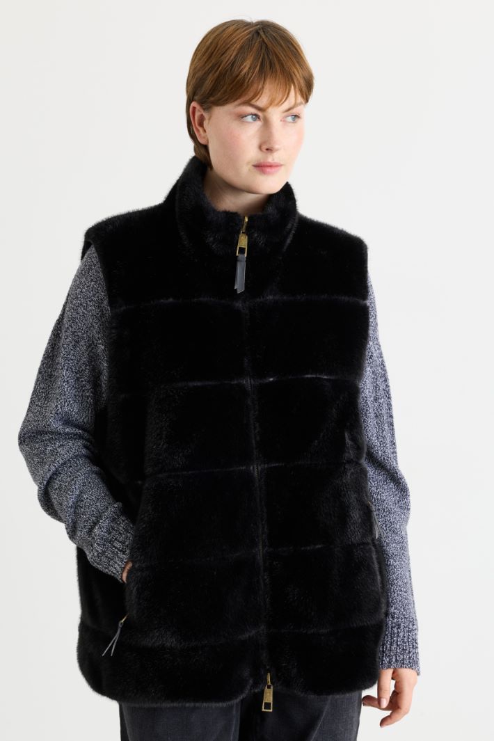 Gilet reversibile effetto trapuntato - NERO - Intrend - 2