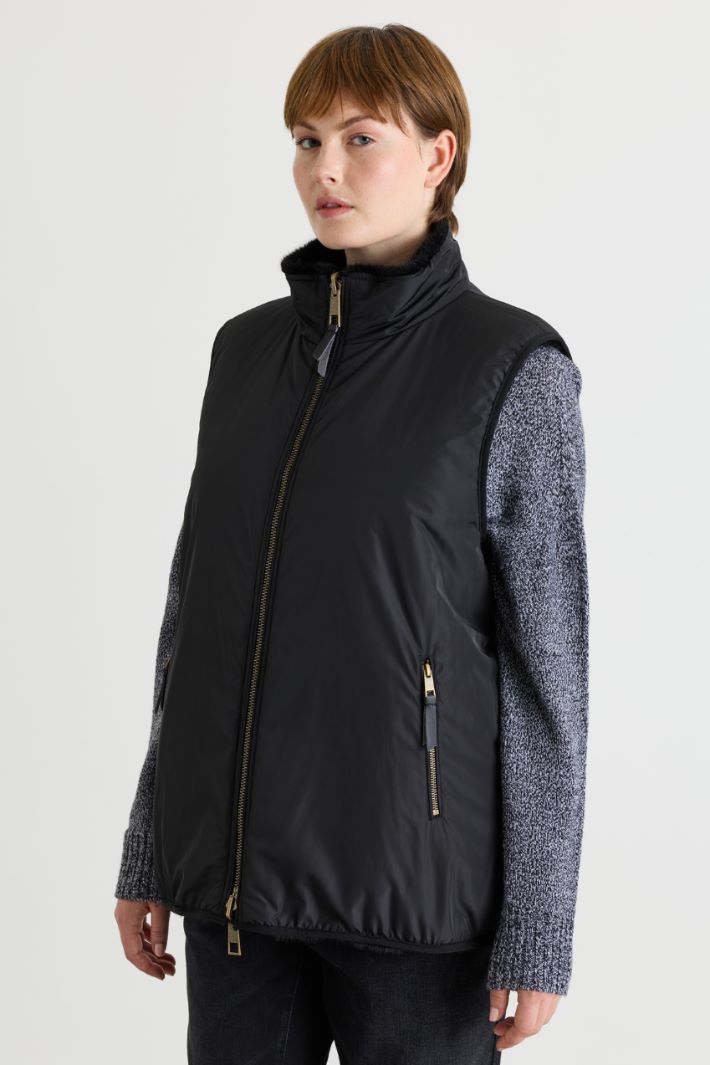Gilet reversibile effetto trapuntato - NERO - Intrend - 4