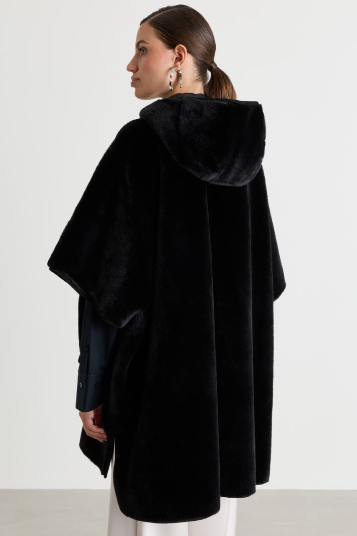 Reversible hooded cape - BLACK - Intrend - 5