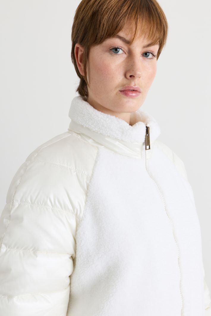 Imbottito in tela antigoccia con inserti - BIANCO - Intrend - 3