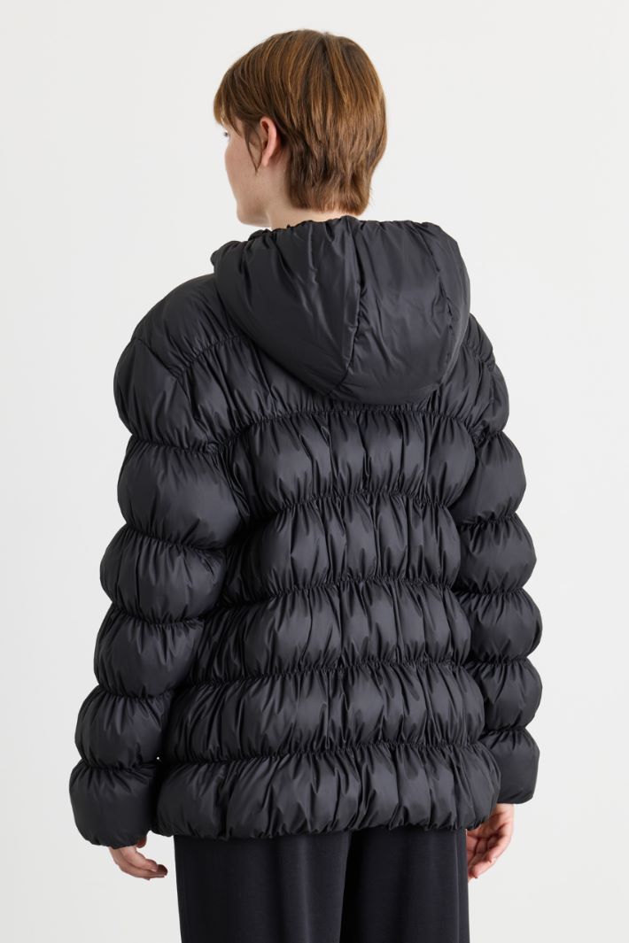 Hooded padded jacket - BLACK - Intrend - 4
