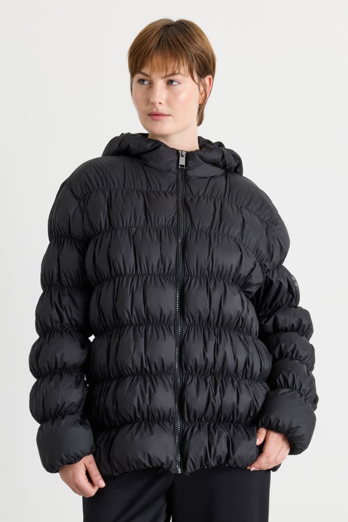 Hooded padded jacket - BLACK - Intrend - 2