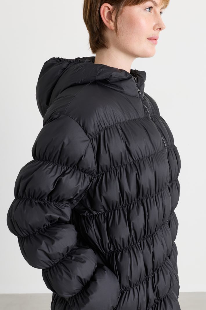 Hooded padded jacket - BLACK - Intrend - 3