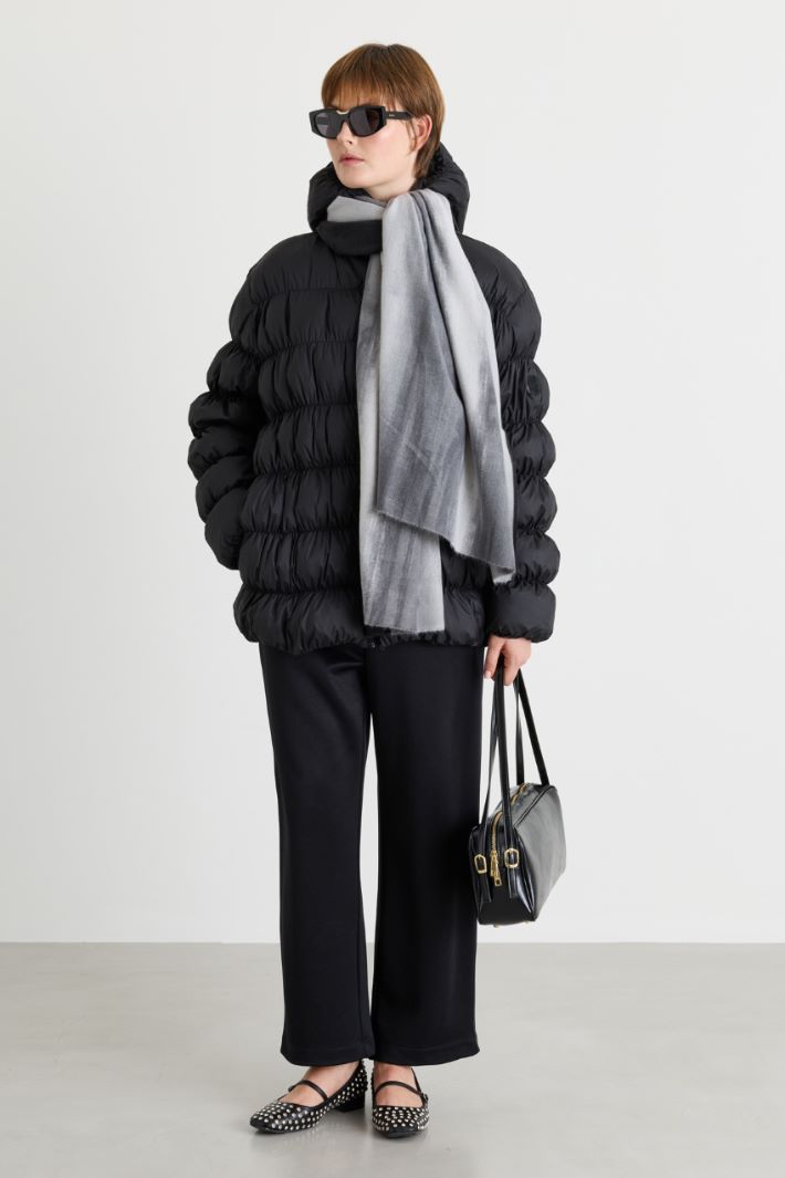 Hooded padded jacket - BLACK - Intrend