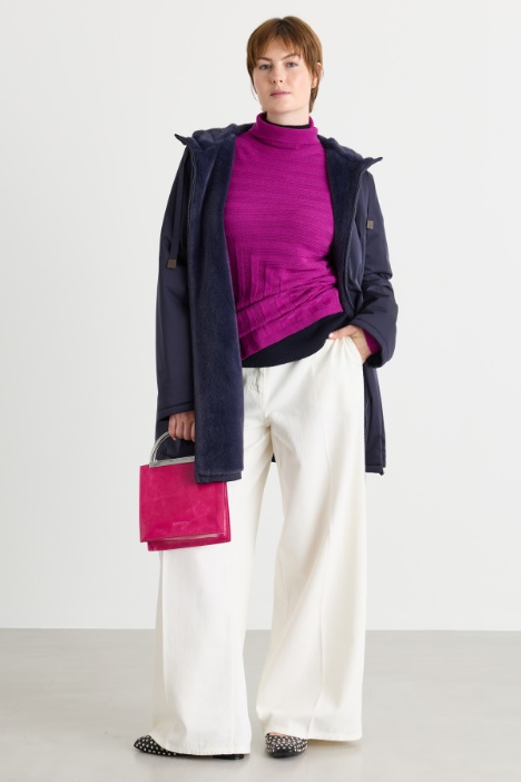 Reversible padded jacket in matt satin - Intrend