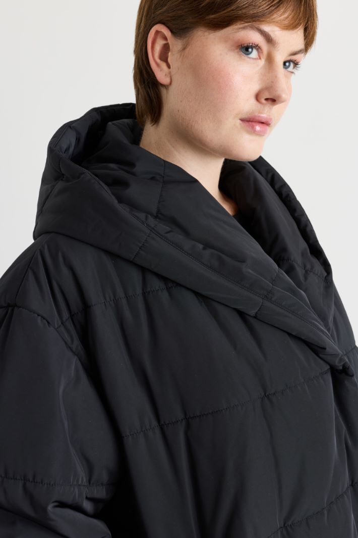 Cocoon padded jacket in water-repellent taffeta - BLACK - Intrend - 3