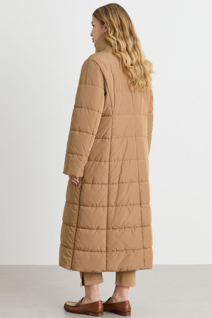 Padded jacket in water-repellent taffeta - CAMEL - Intrend - 4