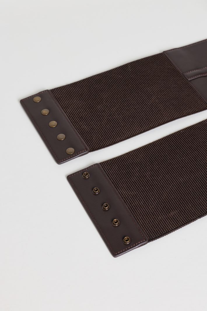 Coated fabric bustier belt - BROWN - Intrend - 2