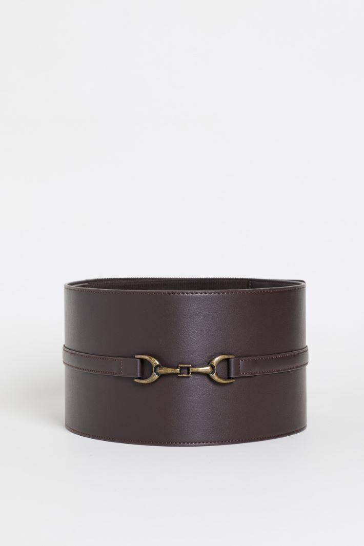 Coated fabric bustier belt - BROWN - Intrend