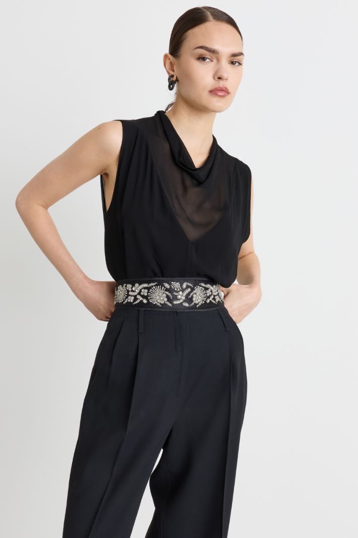 Jewelled obi belt - BLACK - Intrend - 3