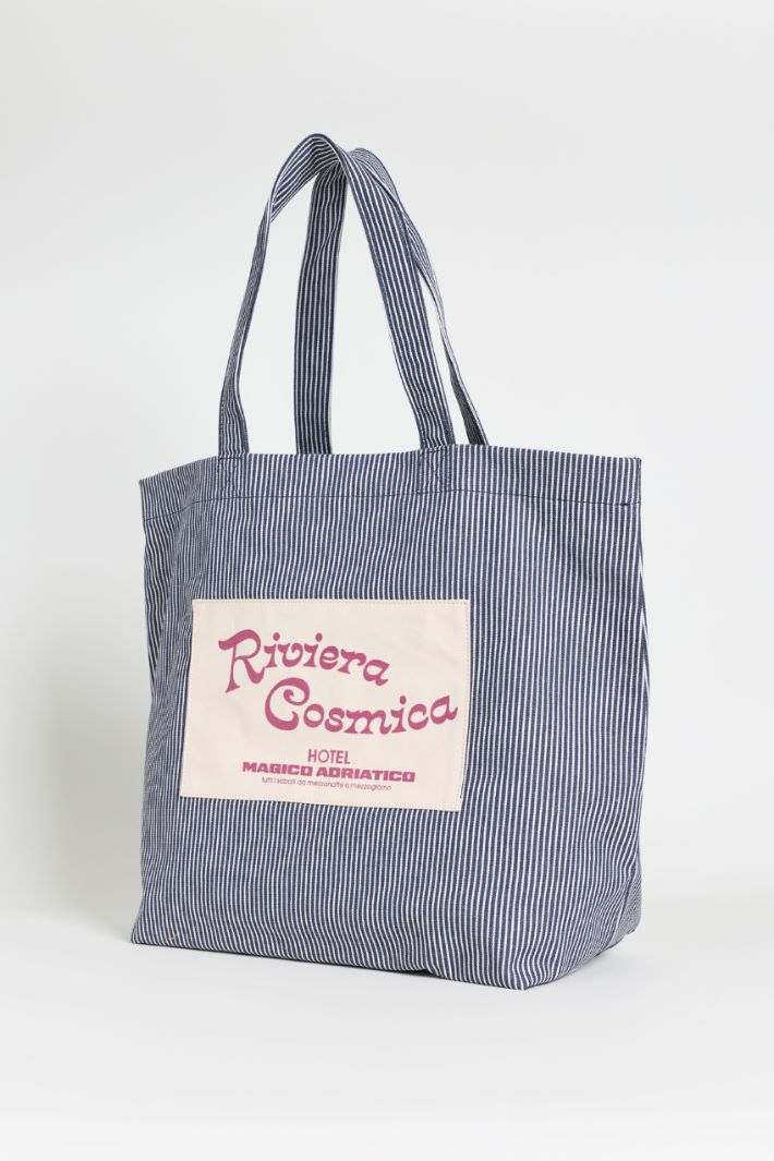 Canvas shopper bag - BLUE WHITE - Intrend - 2