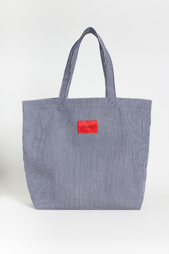 Canvas shopper bag - BLUE WHITE - Intrend - 3