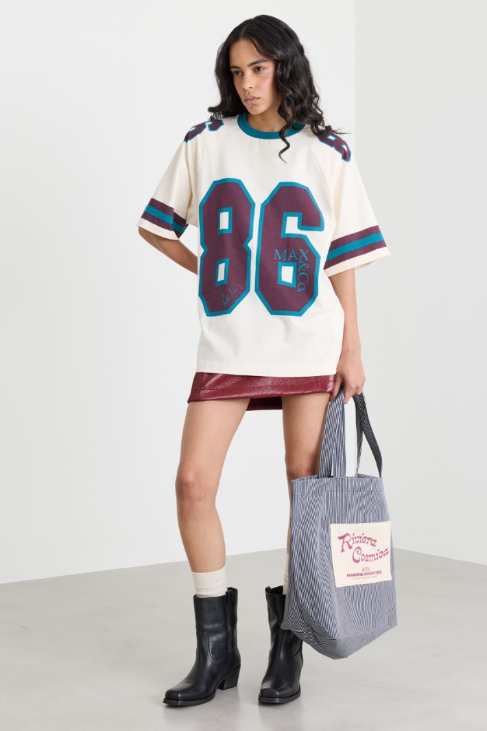 Canvas shopper bag - BLUE WHITE - Intrend - 5