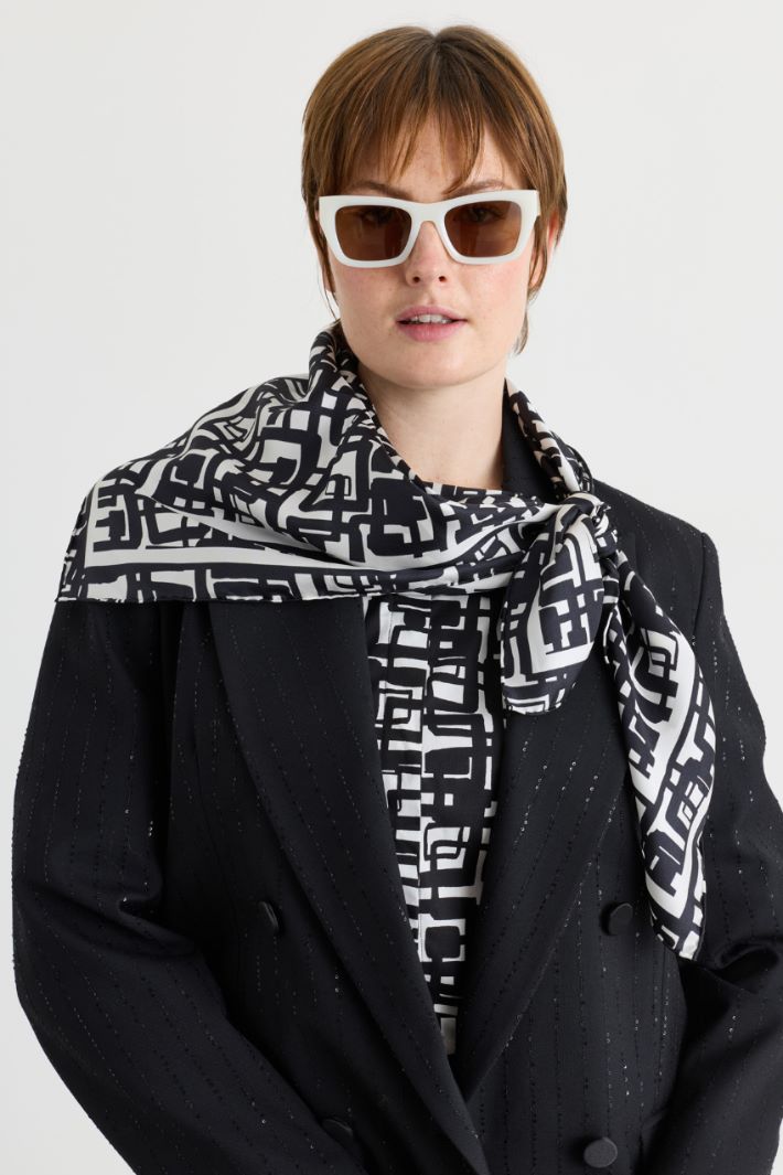 Foulard in twill di seta - NERO - Intrend - 2