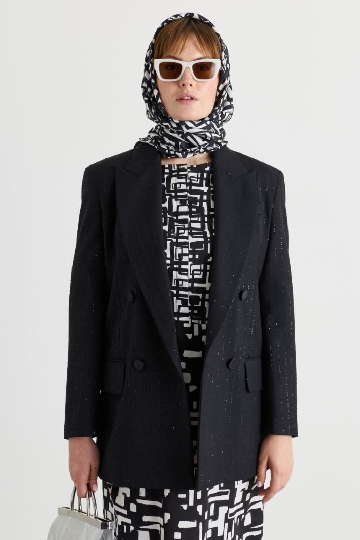 Foulard in twill di seta - NERO - Intrend