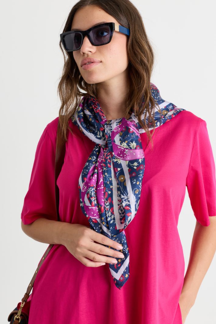 Foulard in twill - BLU FUXIA - Intrend - 2