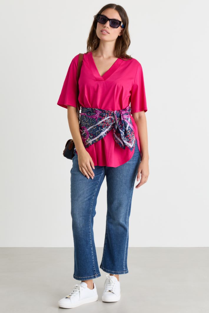 Foulard in twill - BLU FUXIA - Intrend
