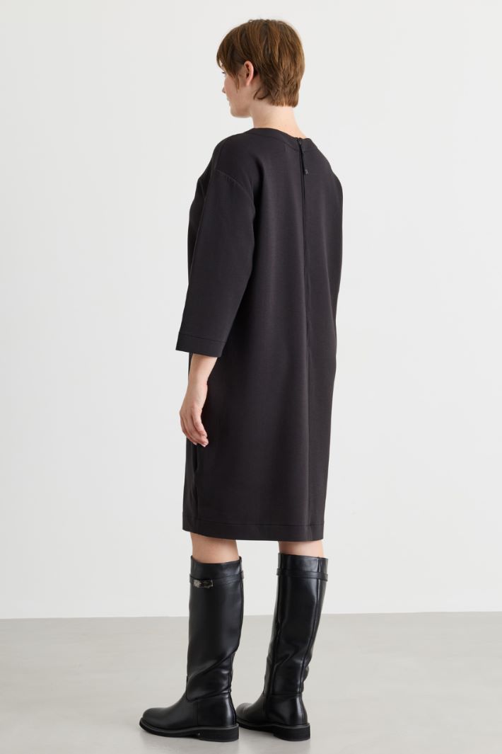 Egg-shaped dress in jersey - BLACK - Intrend - 4