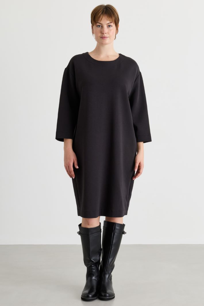 Egg-shaped dress in jersey - BLACK - Intrend - 2