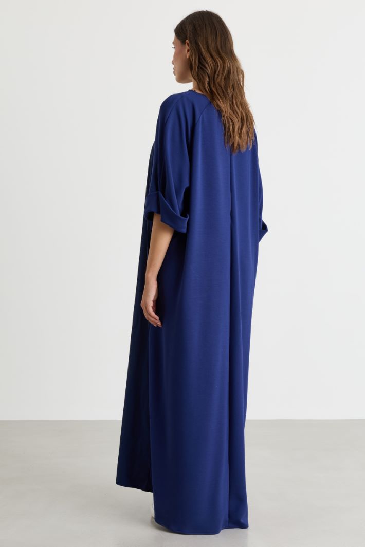 Jersey and taffeta dress - BLUE - Intrend - 4