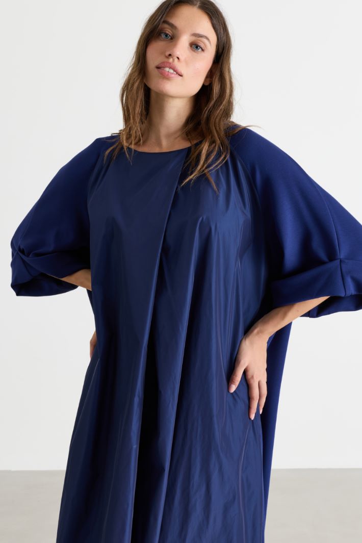 Jersey and taffeta dress - BLUE - Intrend - 2