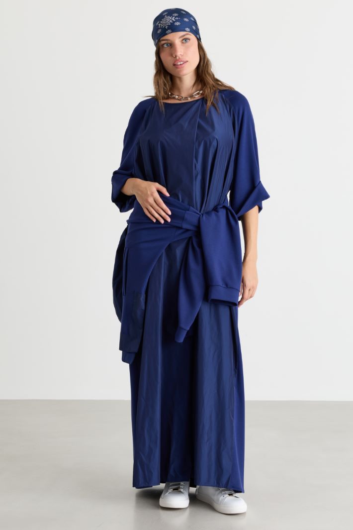 Jersey and taffeta dress - BLUE - Intrend