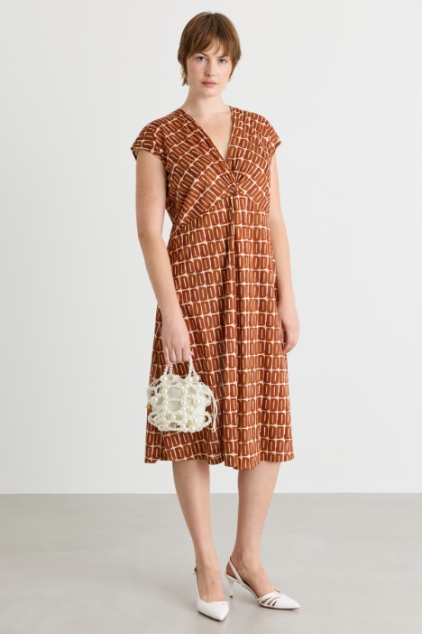Crossover V-neck dress - Intrend