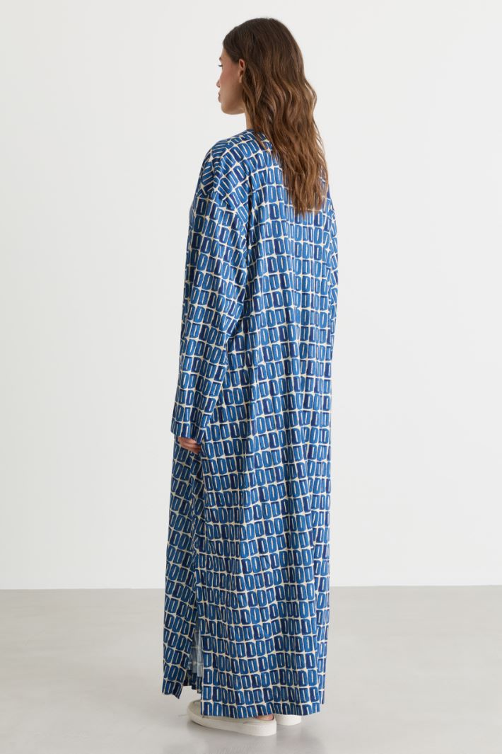 Printed jersey dress - LIGHT BLUE - Intrend - 4