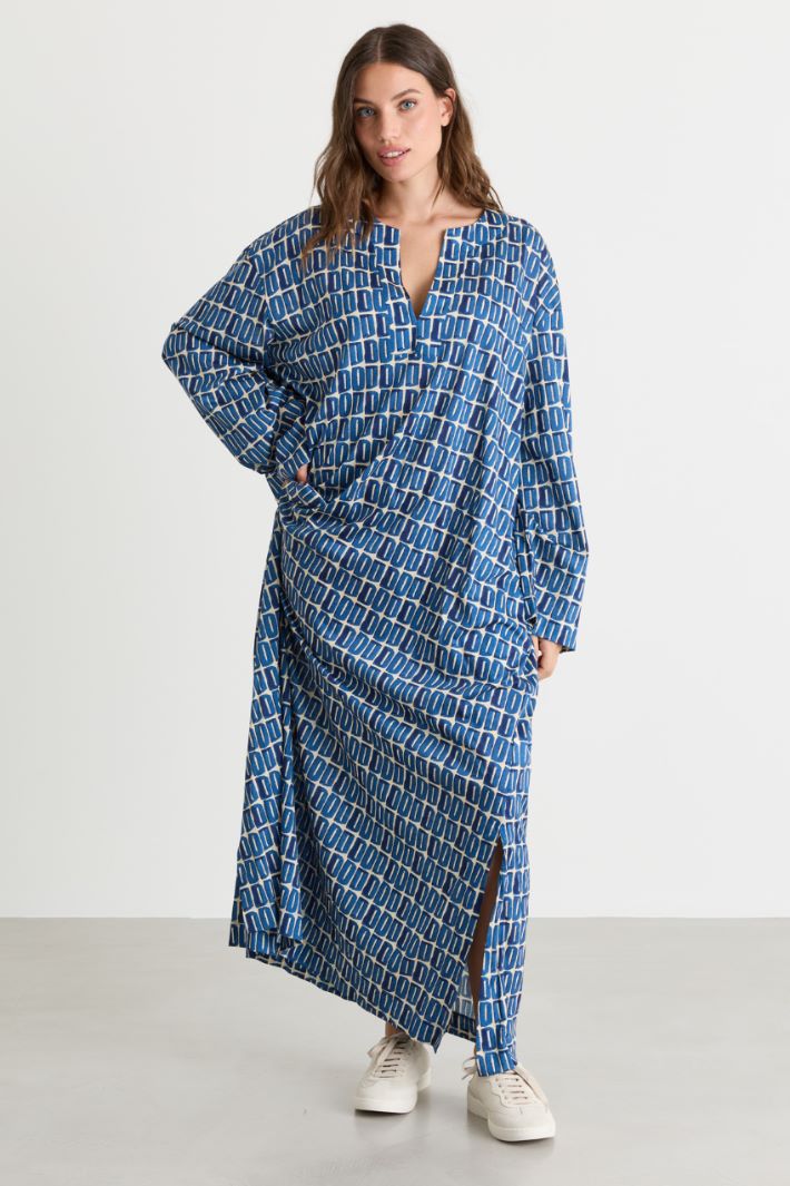 Printed jersey dress - LIGHT BLUE - Intrend - 2