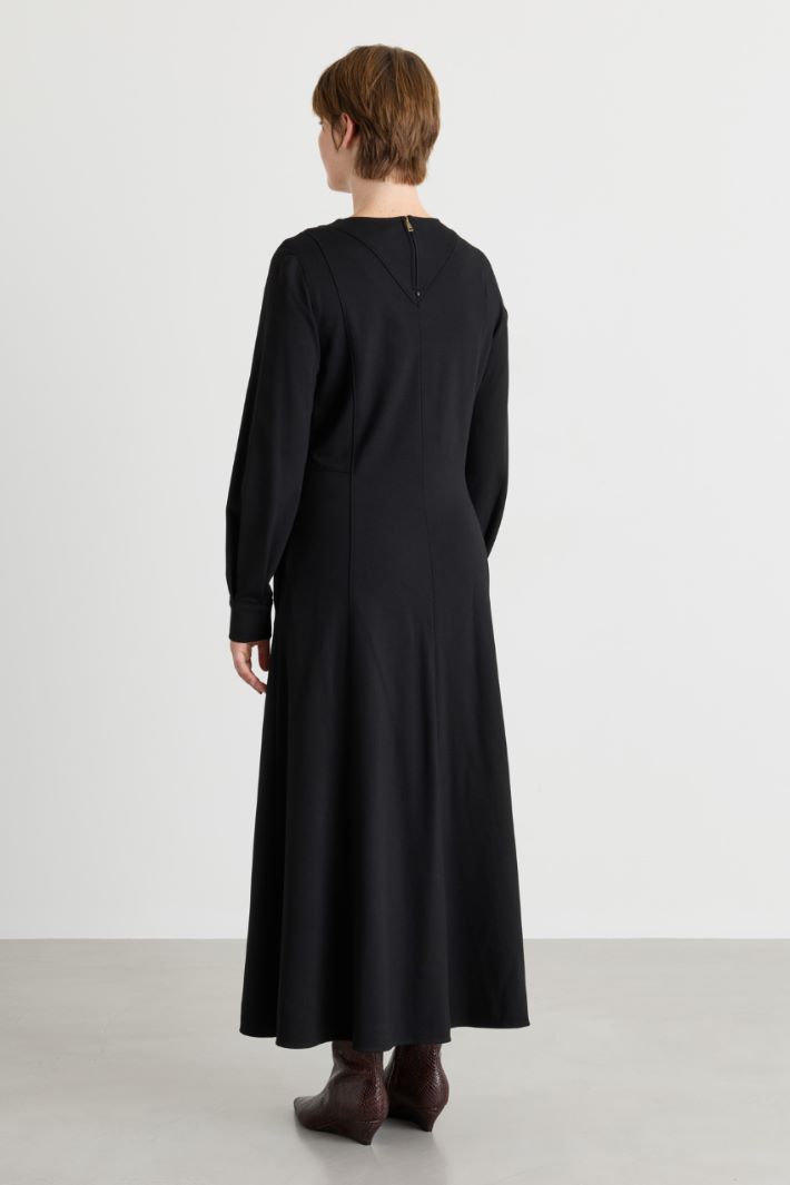 Jerseykleid mit Puffärmeln - SCHWARZ - Intrend - 4