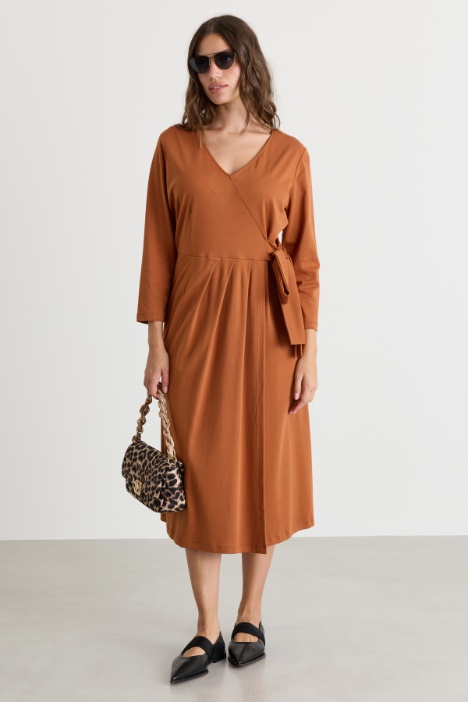 Wrap-effect jersey dress - Intrend