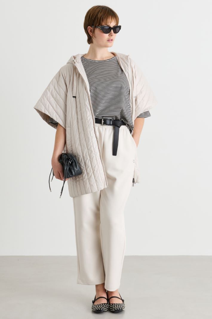 Padded cape in water-repellent technical fabric - WHITE - Intrend