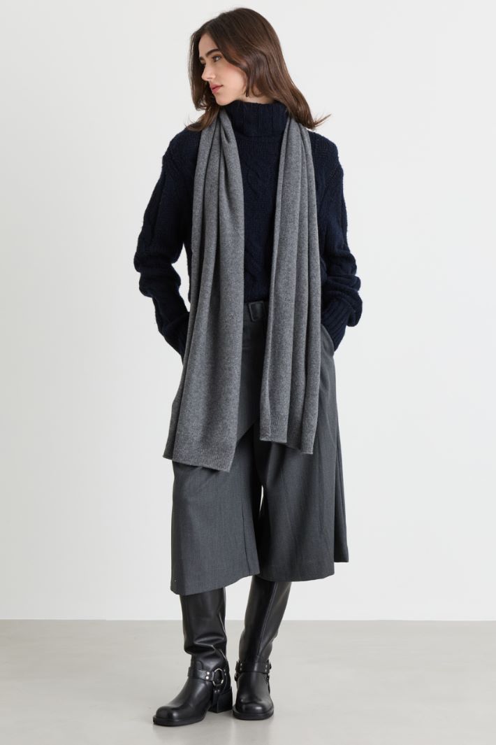 Pure Cashmere Scarf - GREY - Intrend
