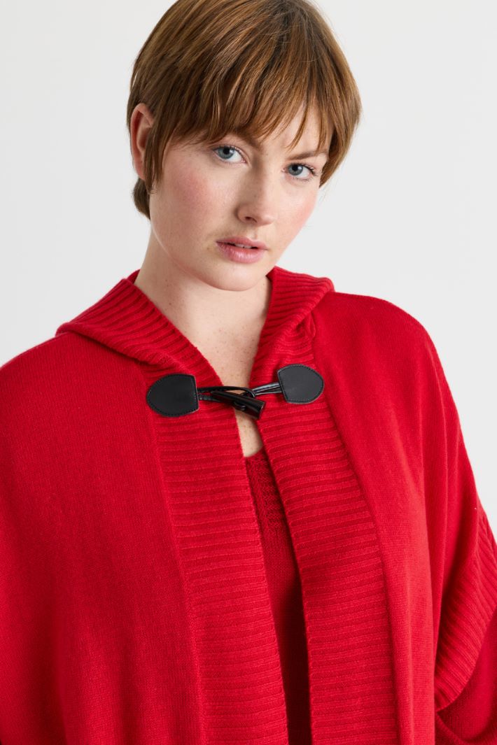 Hooded poncho - RED - Intrend - 3